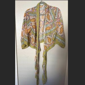 Anthropologie Semi Sheer Wrap Top